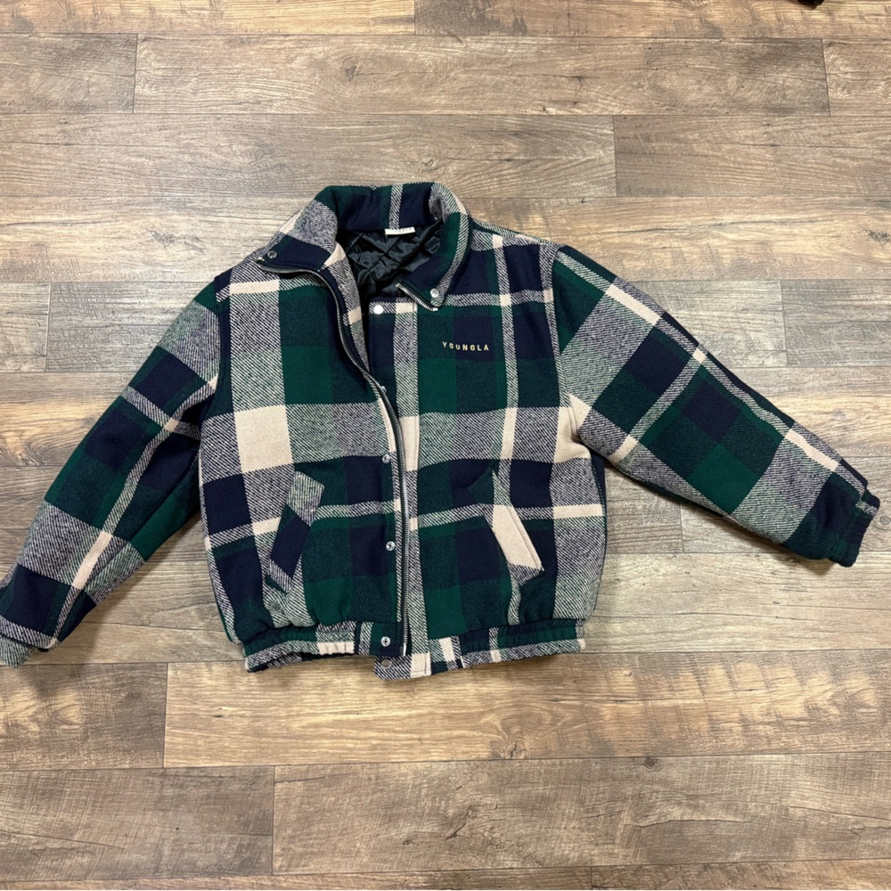 YoungLA Quilted Black and Plaid Jacket